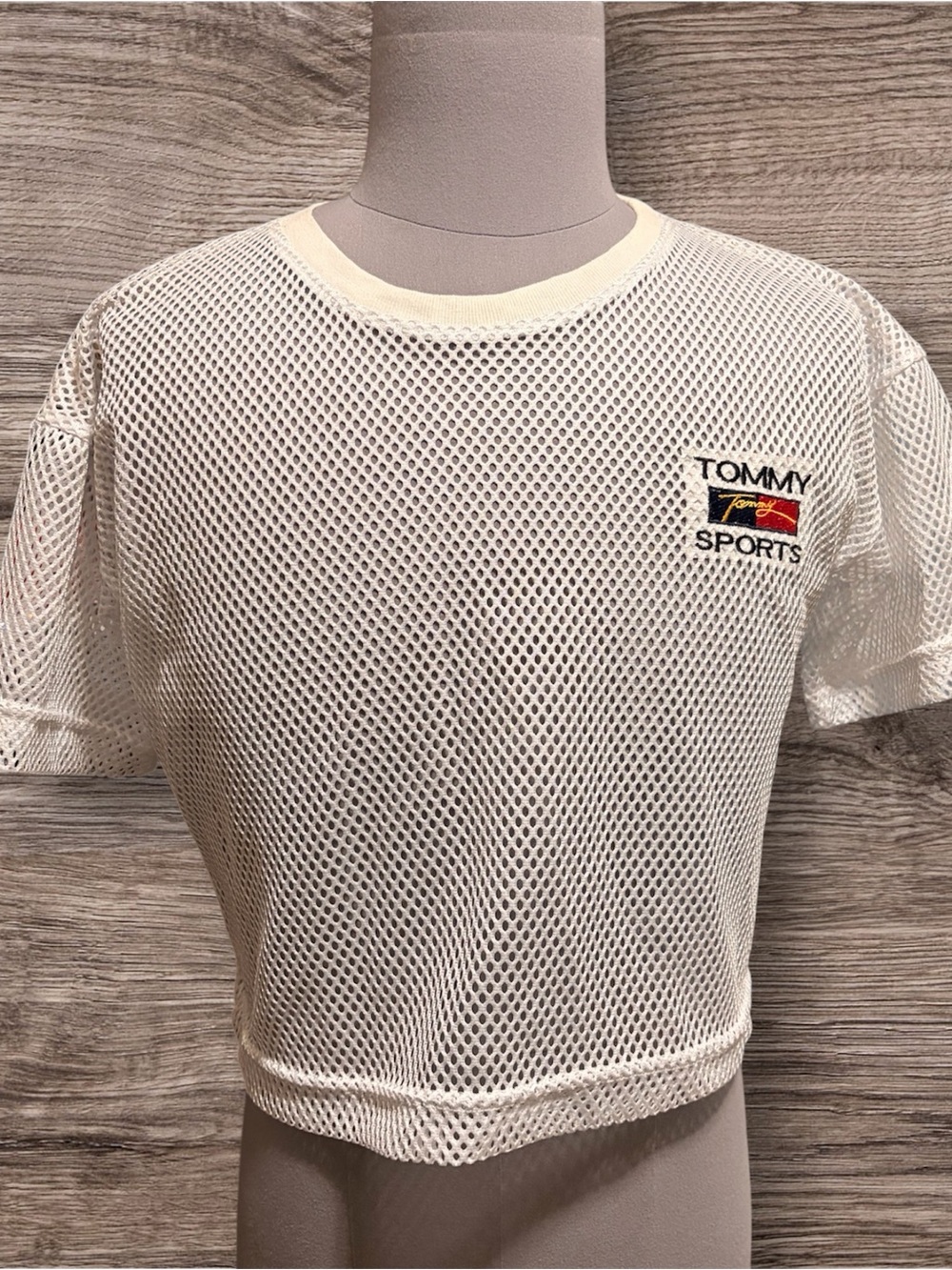 White Mesh Crop Tee Tommy boot